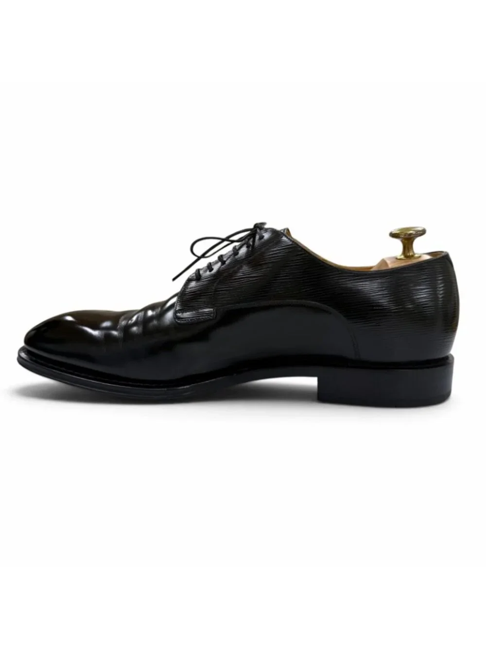 Louis Vuitton Kensington Derby Epi Plain Toe Lace-up Open Lacing Leather Shoes